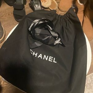 Chanel dust bag (13x12 inches) and ribbon